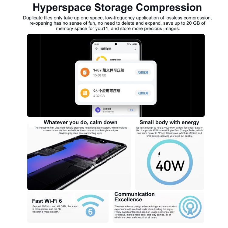 HUAWEI Pocket S 256GB BAL-AL60, 40MP Camera, China Version, Dual Back Cameras, Side Fingerprint Identification, 6.9 inch + 1.04 inch HarmonyOS 3.0 Snapdragon 778G Octa Core up to 2.42GHz, Network: 4G, OTG, NFC, Not Support Google Play(Gold)