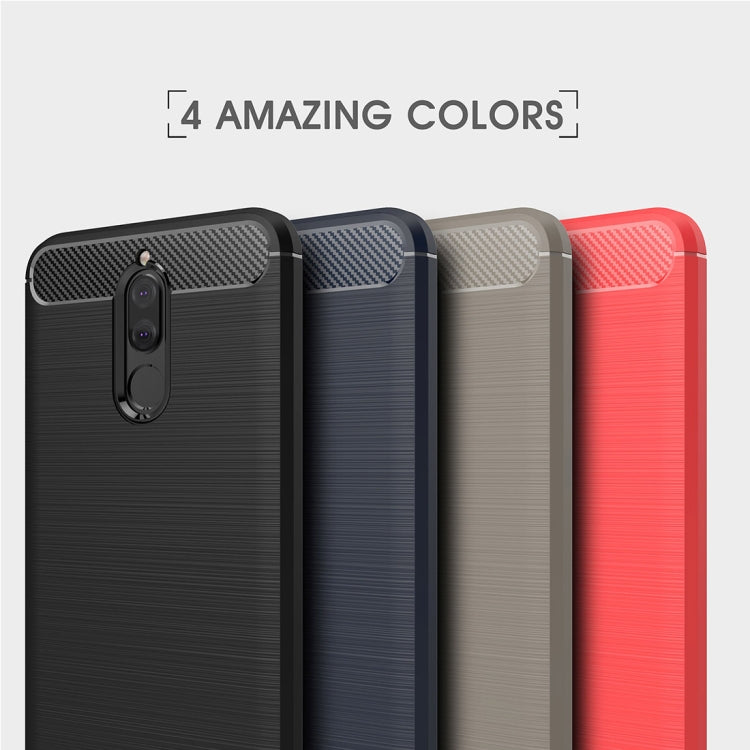 For Huawei Mate 10 Lite Brushed Carbon Fiber Texture TPU Shockproof Anti-slip Soft Protective Back Cover Case, For Mate 10 Lite