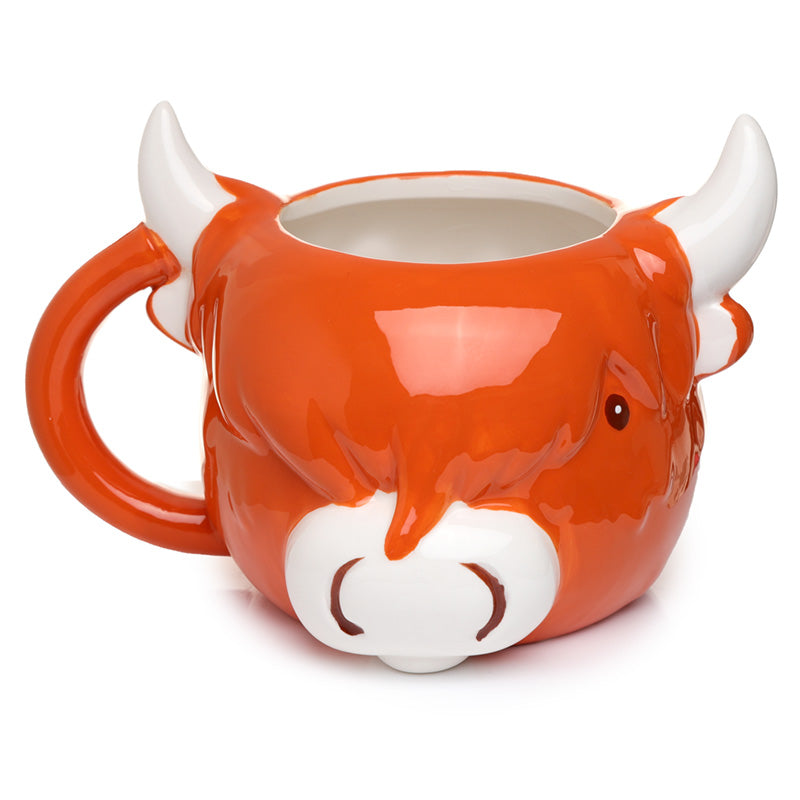 Highland Coo Cow Head Ceramic Shaped Mug