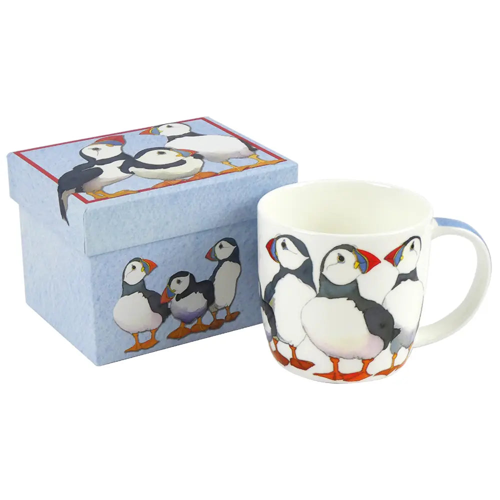 PUFFINS BONE CHINA MUG WITH GIFT BOX