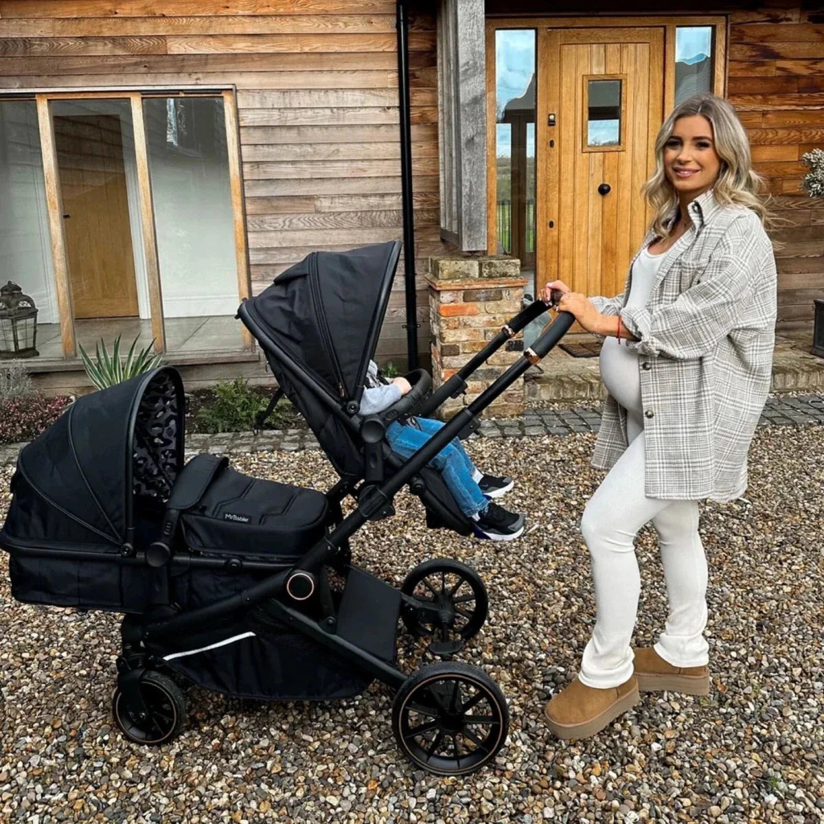 My Babiie MB33 Tandem Pushchair - Black Leopard