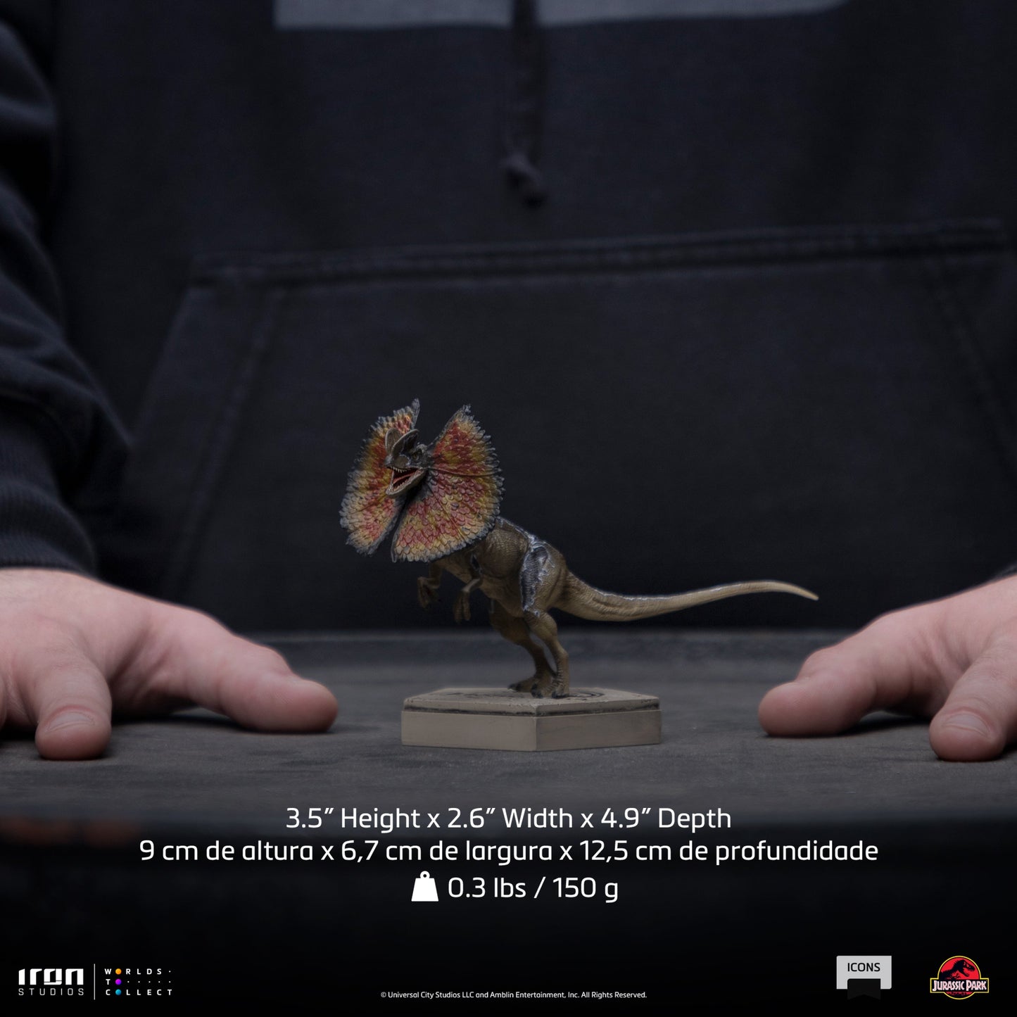 Dilophosaurus - Jurassic Park - Icons - Iron Studios