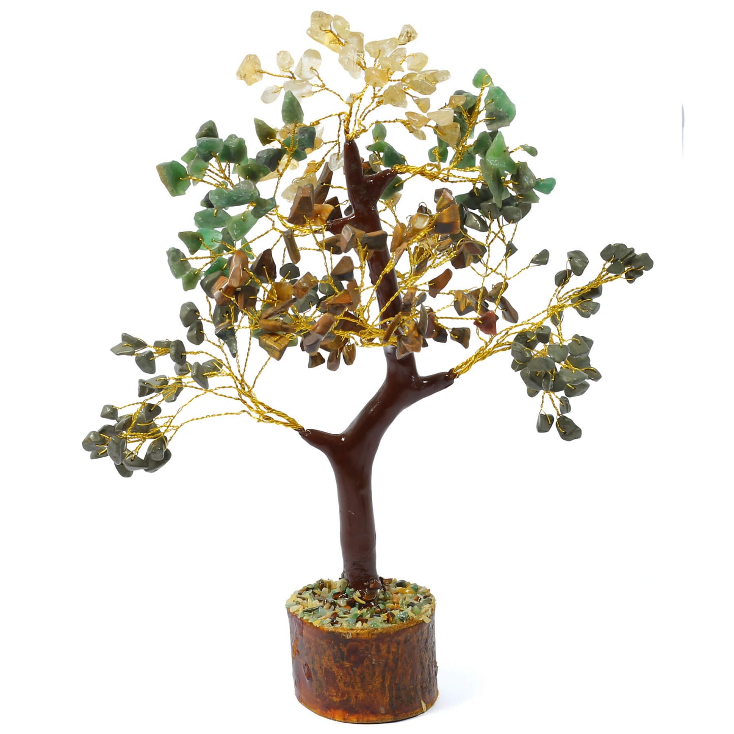 Money Magnet Crystal Chip Tree - Citrine, Tiger Eye, Aventurine & Pyrite