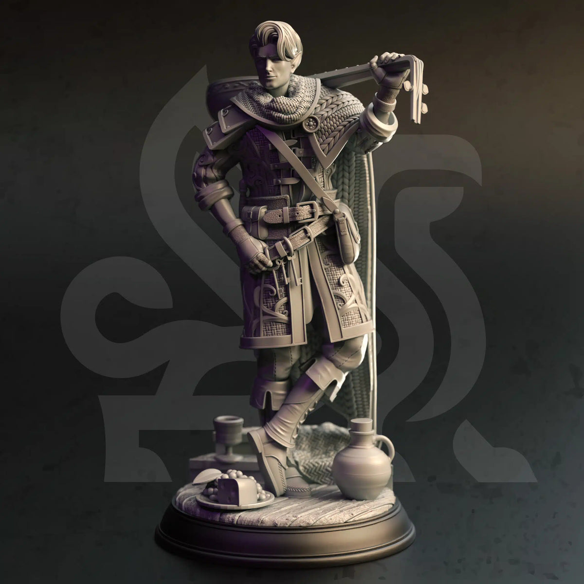 Nathaniel – Benevolent Bard - 3D Printed Bard Miniature