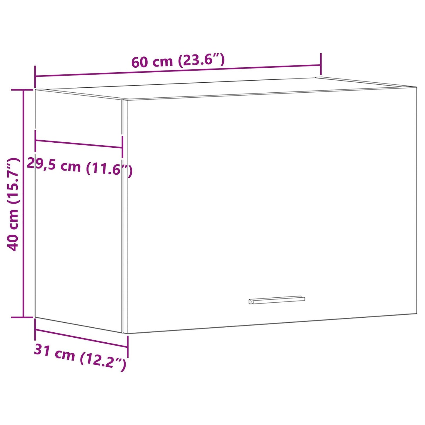 Hanging Cabinet in Black Oak - 60x31x60 cm, Made from Engineered Wood