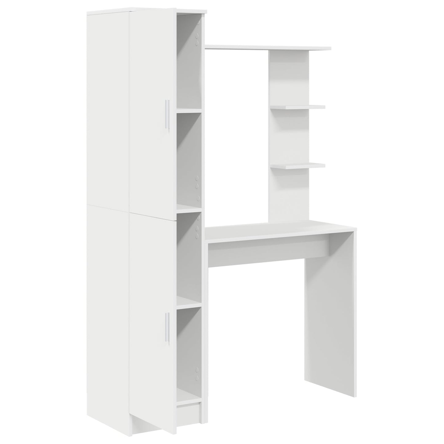 Desk with Storage White Engineered Wood