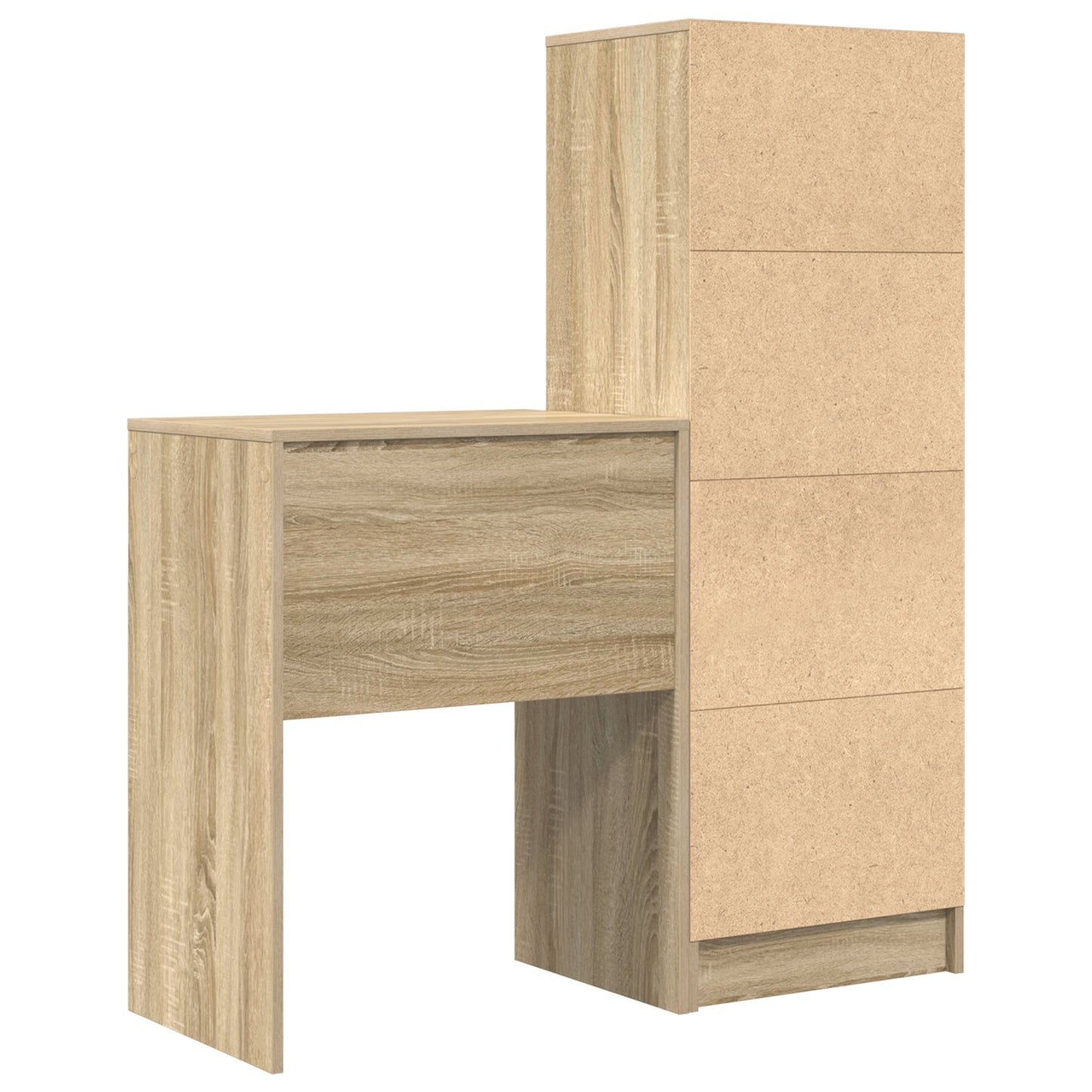 Desk with Storage Sonoma Oak Engineered Wood