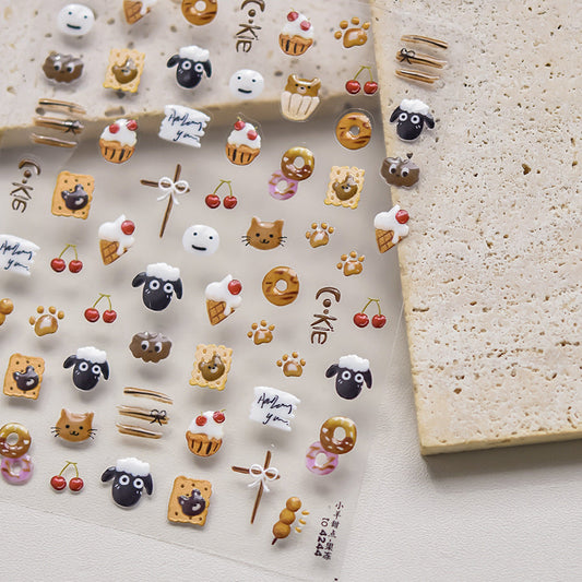 Hello Claws | Sheep And Cherry Nail Deco Sticker