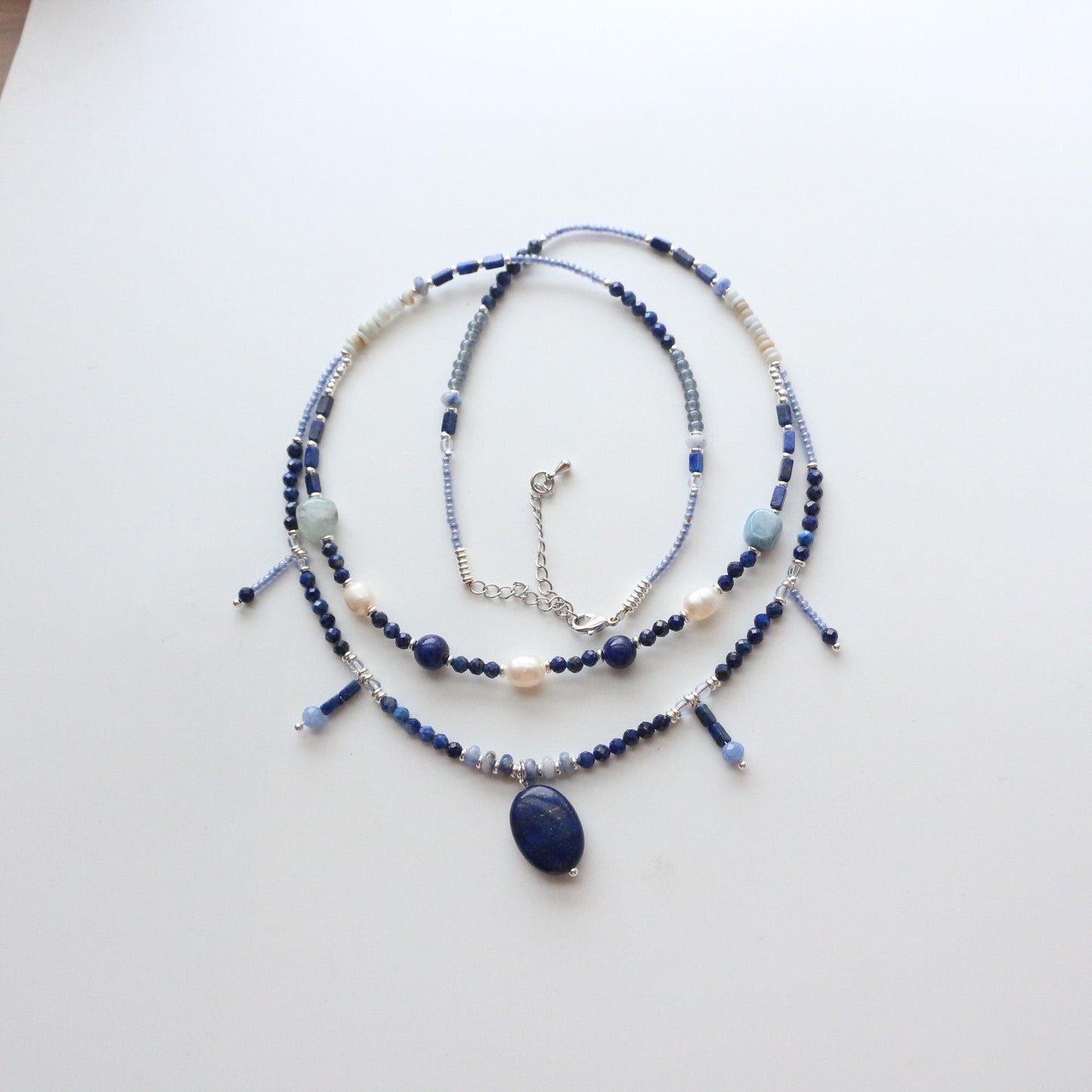 JEKIRA Sunset Oasis Turquoise & Spessartine Garnet Layering Necklace