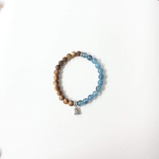 Jekira Aquamarine & Wood Beaded Bracelets