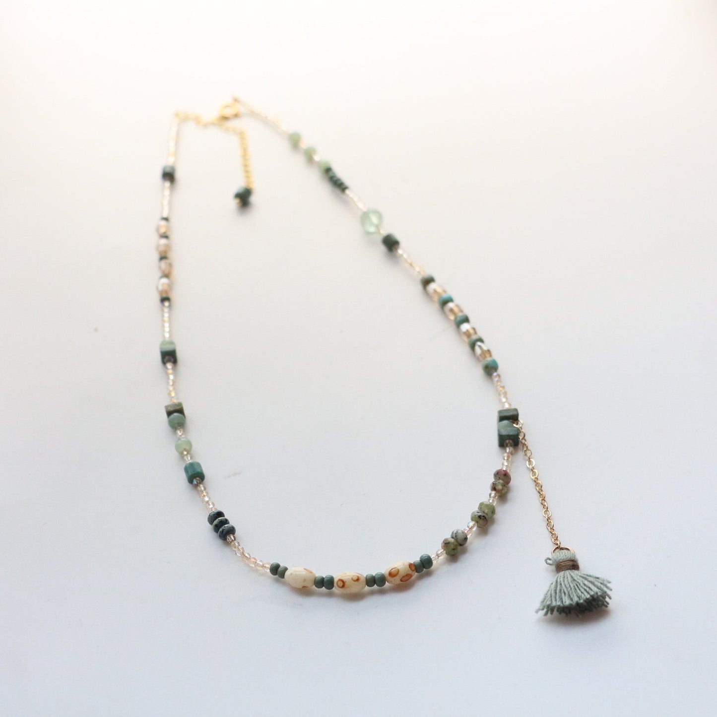 Jekira Celestial Teal Tassel Necklace