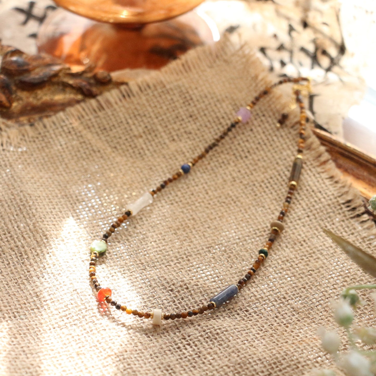 Jekira Tiger’s Eye & Agate Couple’s Necklace Se