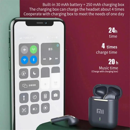 Xiaomi J18 TWS Wireless Earphones: Bluetooth In-Ear Headphones with Mic, Touch Control & Stereo Sound for Sports/Gaming