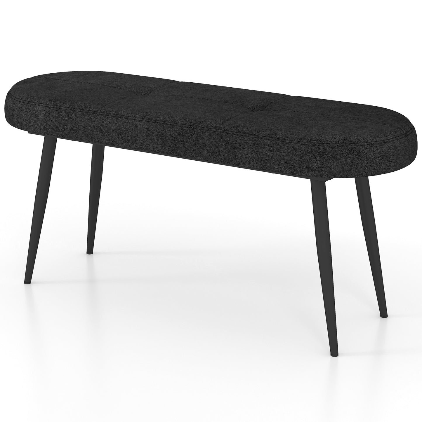 113 cm Ottoman Bench with Sponge Padded Cushion for Entryway Living Room Foyer-Grey