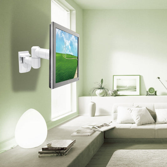 ProperAV TV Wall Bracket (19" - 28" / 30kg Capacity / VESA Max. 100x100) - White