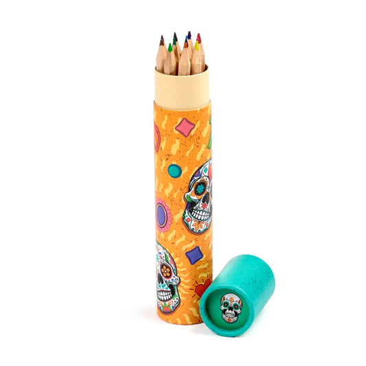 Large Colouring Pencil Tube - Day of the Dead