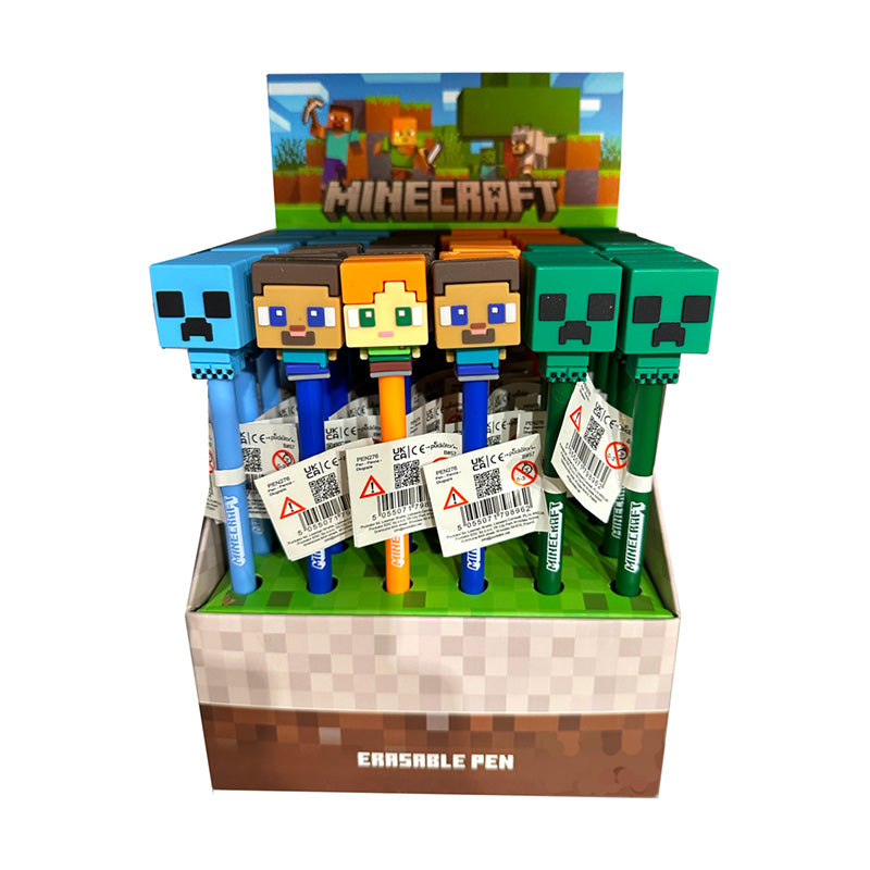 Erasable Pen with Silicone Topper - Minecraft Chibi