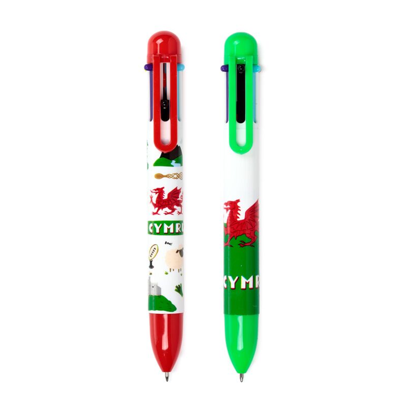 Multi Colour Pen (6 Colours) - Welsh Dragon