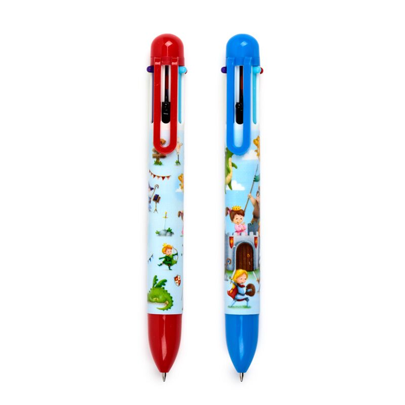 Multi Colour Pen (6 Colours) - Knights & Dragons