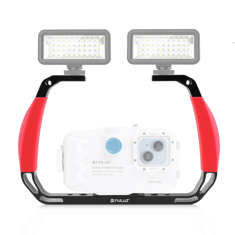 PULUZ Dual Silicone Handles Aluminium Alloy Underwater Diving Rig for GoPro, Other Action Cameras and Smartphones, For Action Cameras and Smartphones