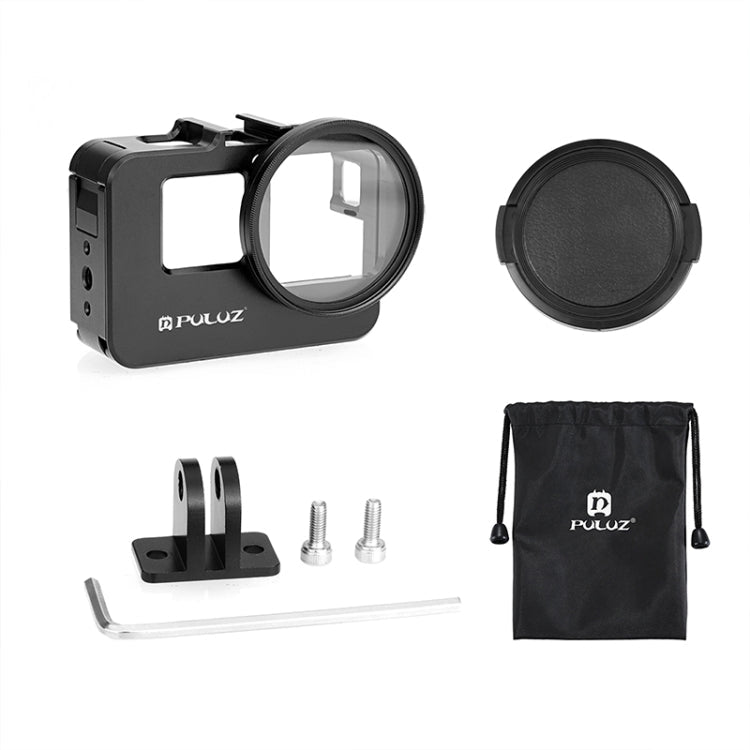 For Insta360 Ace Pro / Ace PULUZ Metal Cage Adapter Frame with 52mm UV Filter & Adapter Ring (Black)