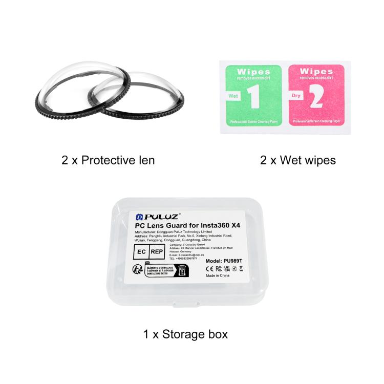 For Insta360 X4 PULUZ Rotation PC Lens Guard Protective Cover (Transparent)