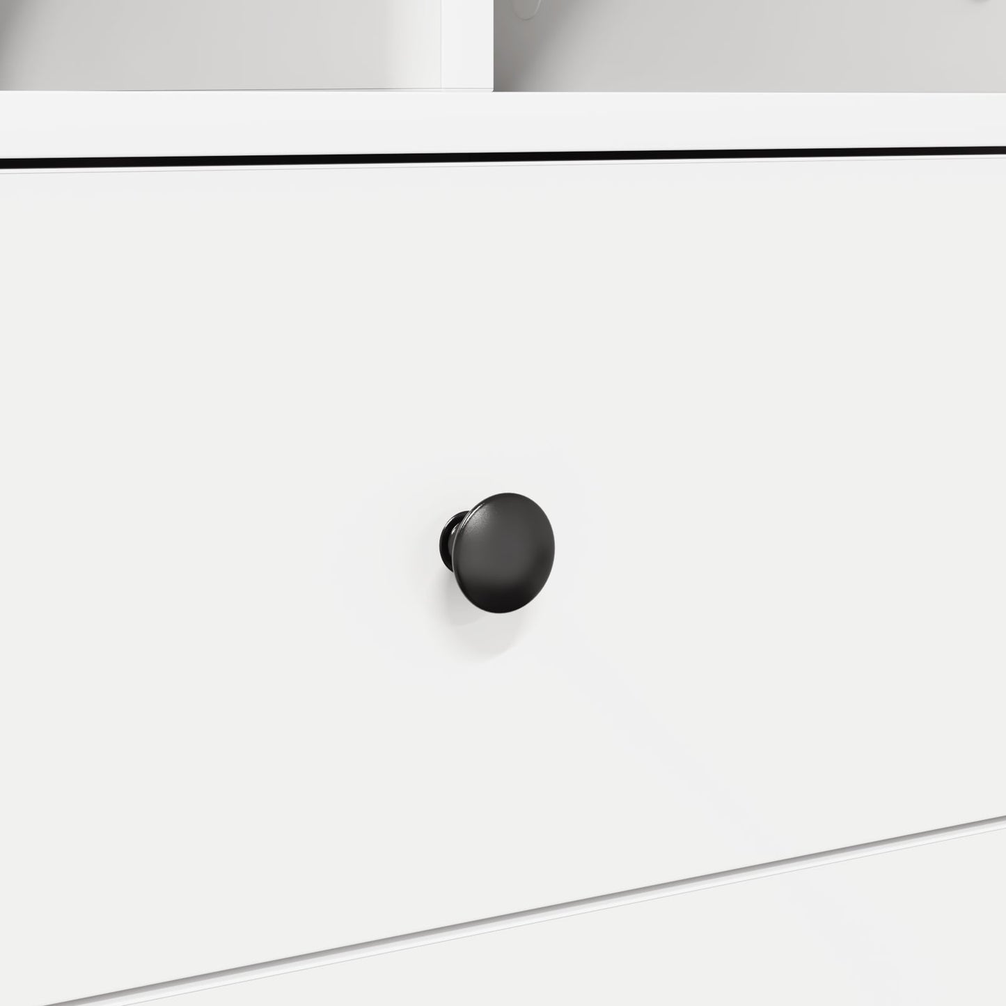 Desk with Storage White Engineered Wood
