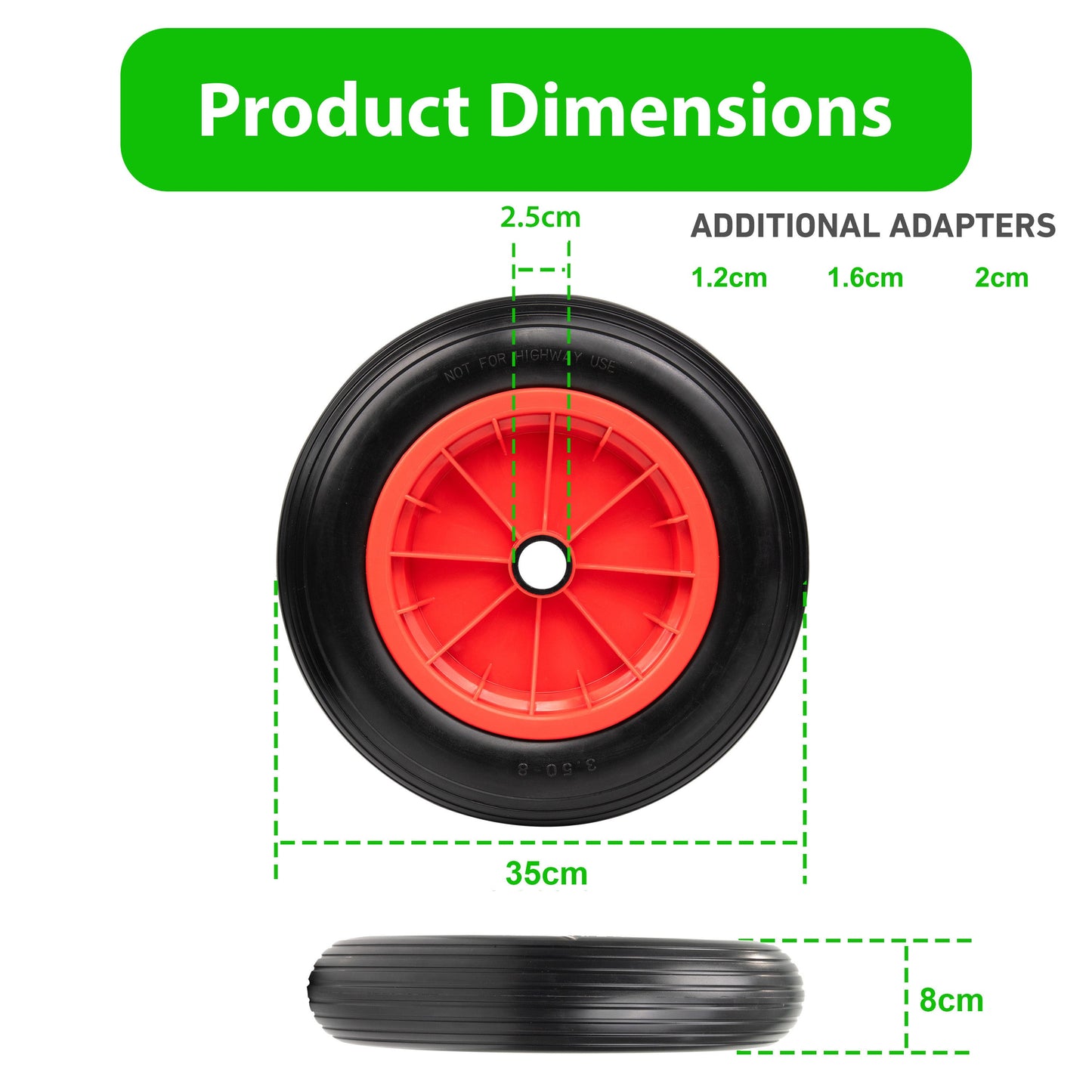 14" Puncture Proof Wheelbarrow Wheel