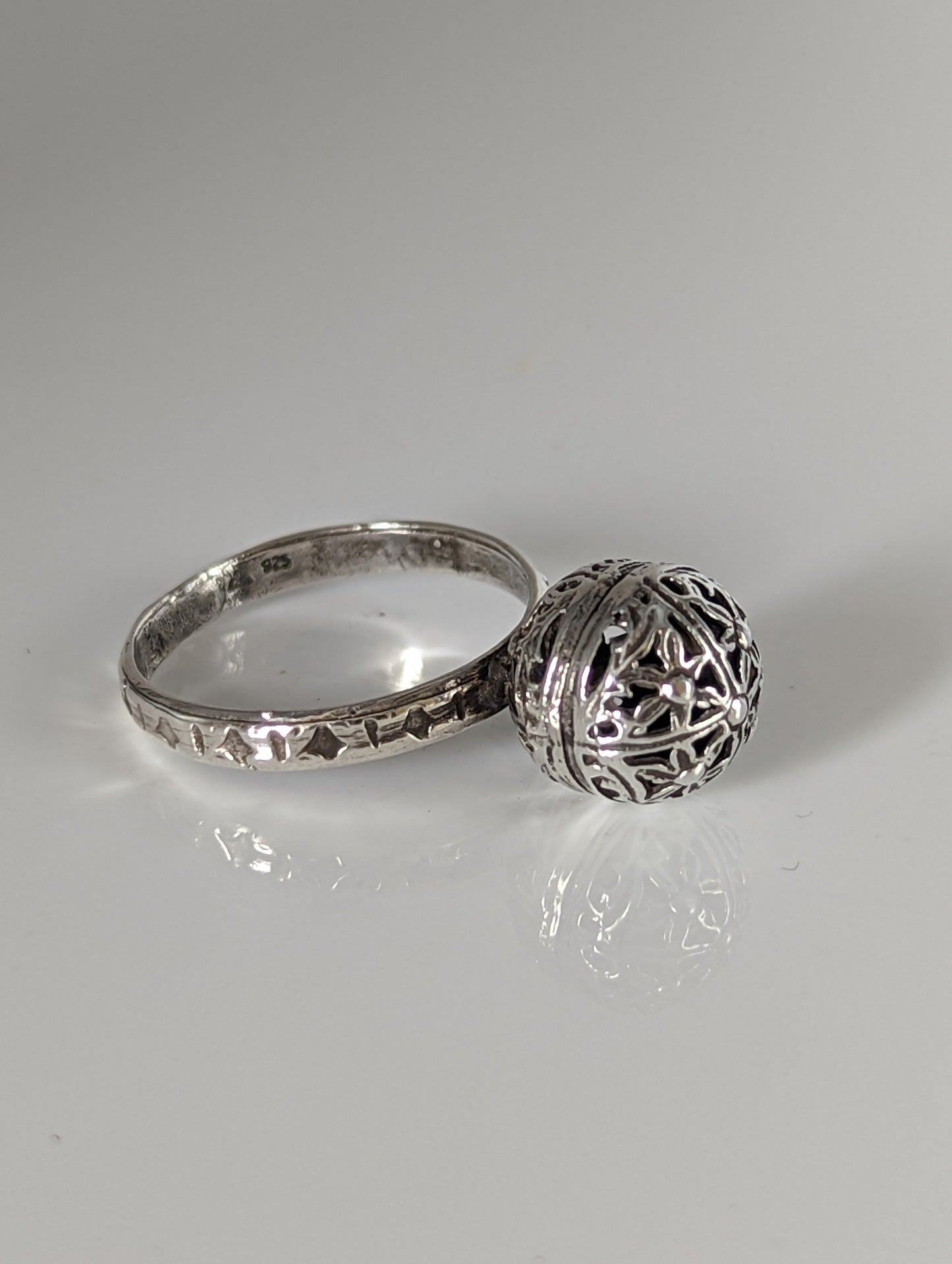 Silver Steed Large Unique Ball Handmade Silver Ring