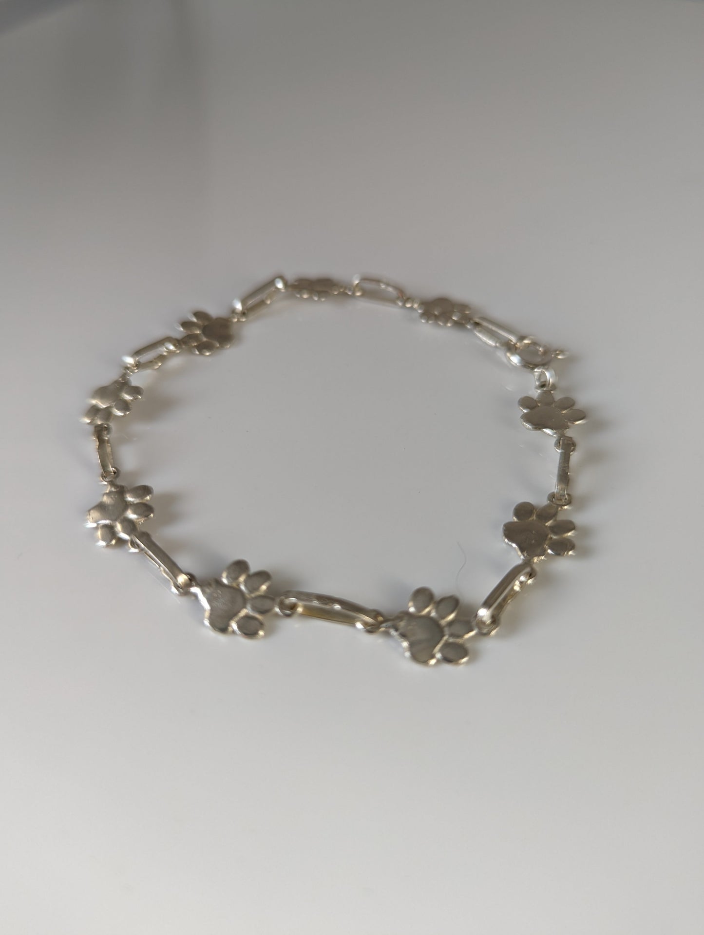 Silver Steed Paw Print Silver Bracelet