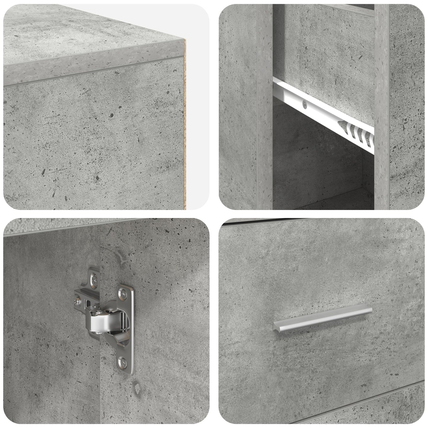 Corner Desk Concrete Grey 102x88x75 cm Engineered Wood
