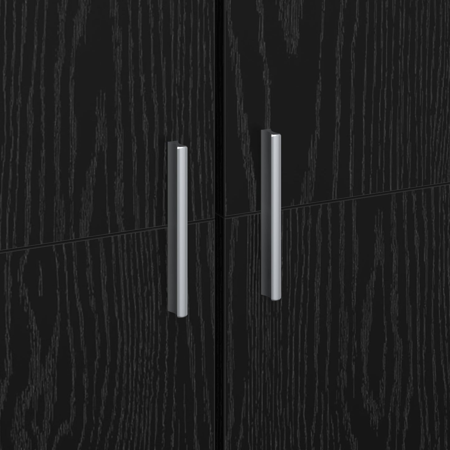 Highboard Black Oak 60x35x180 cm Engineered Wood