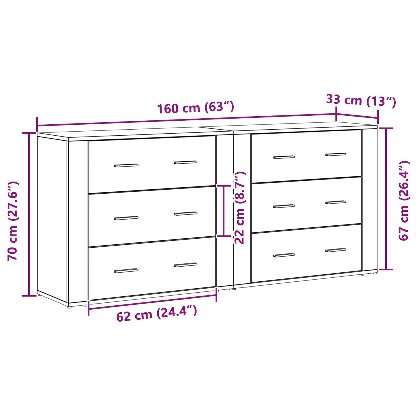 Sideboards 2 pcs Black Oak Engineered Wood