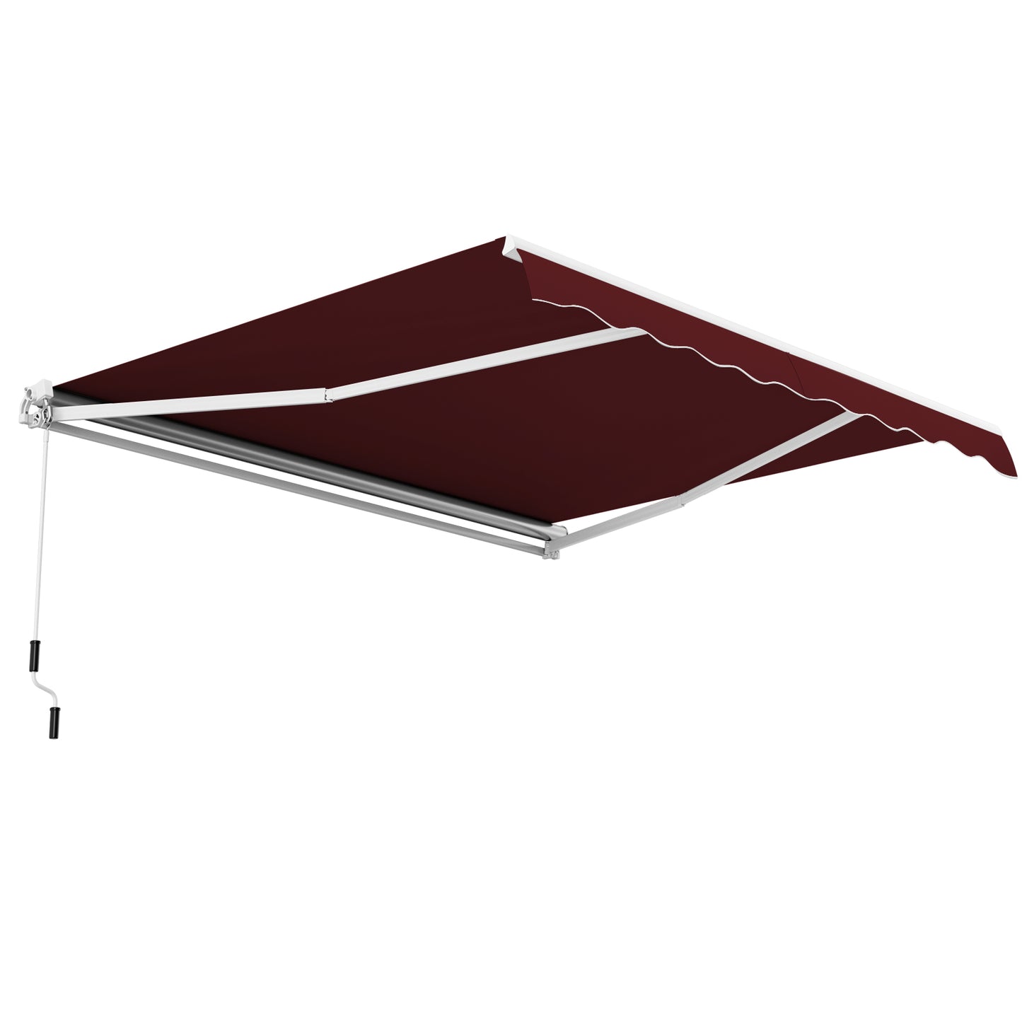 3.6 x 3 m Patio Retractable Awning with Manual Crank Handle-Beige