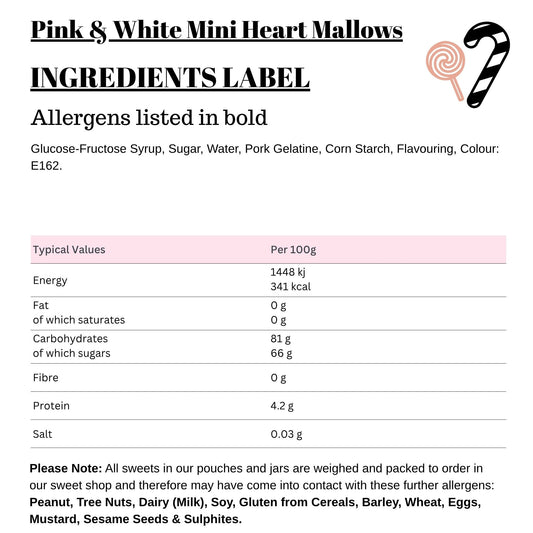 Pink & White Mini Heart Mallows