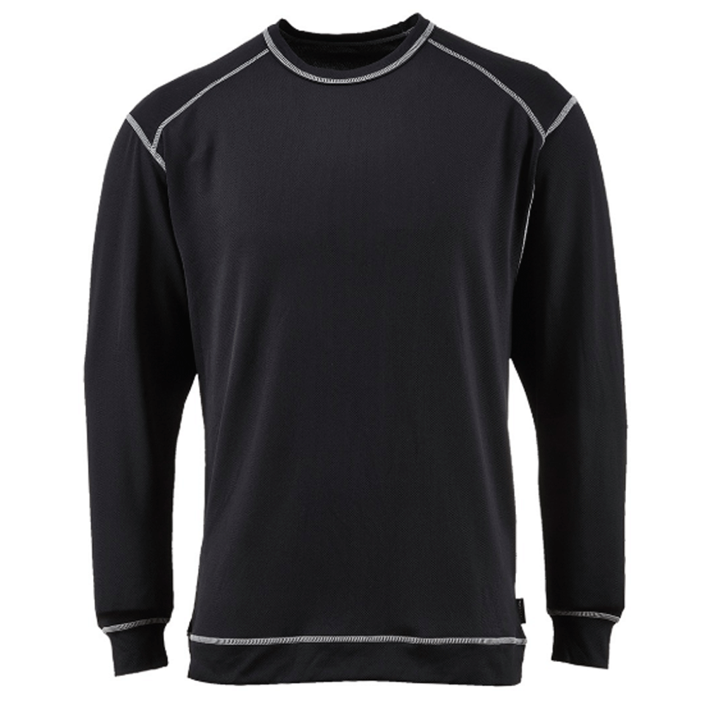 Portwest B153 Base Pro Antibacterial Long Sleeve Top Black Medium