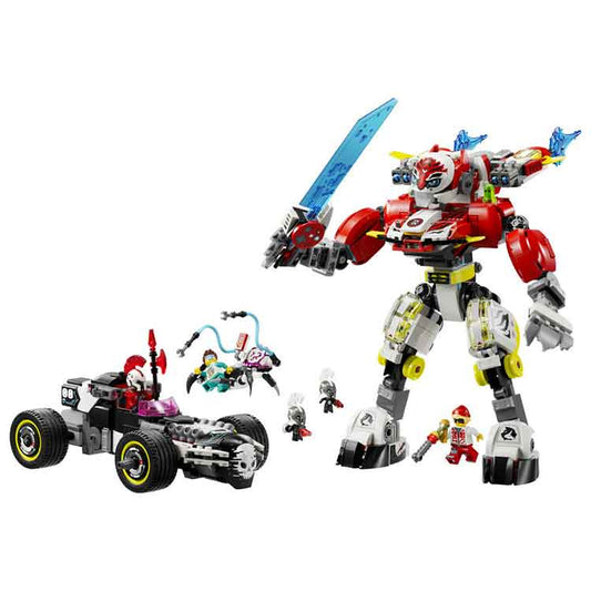 LEGO 71497 Cooper's Tiger Mech & Zero's Hot Rod Car