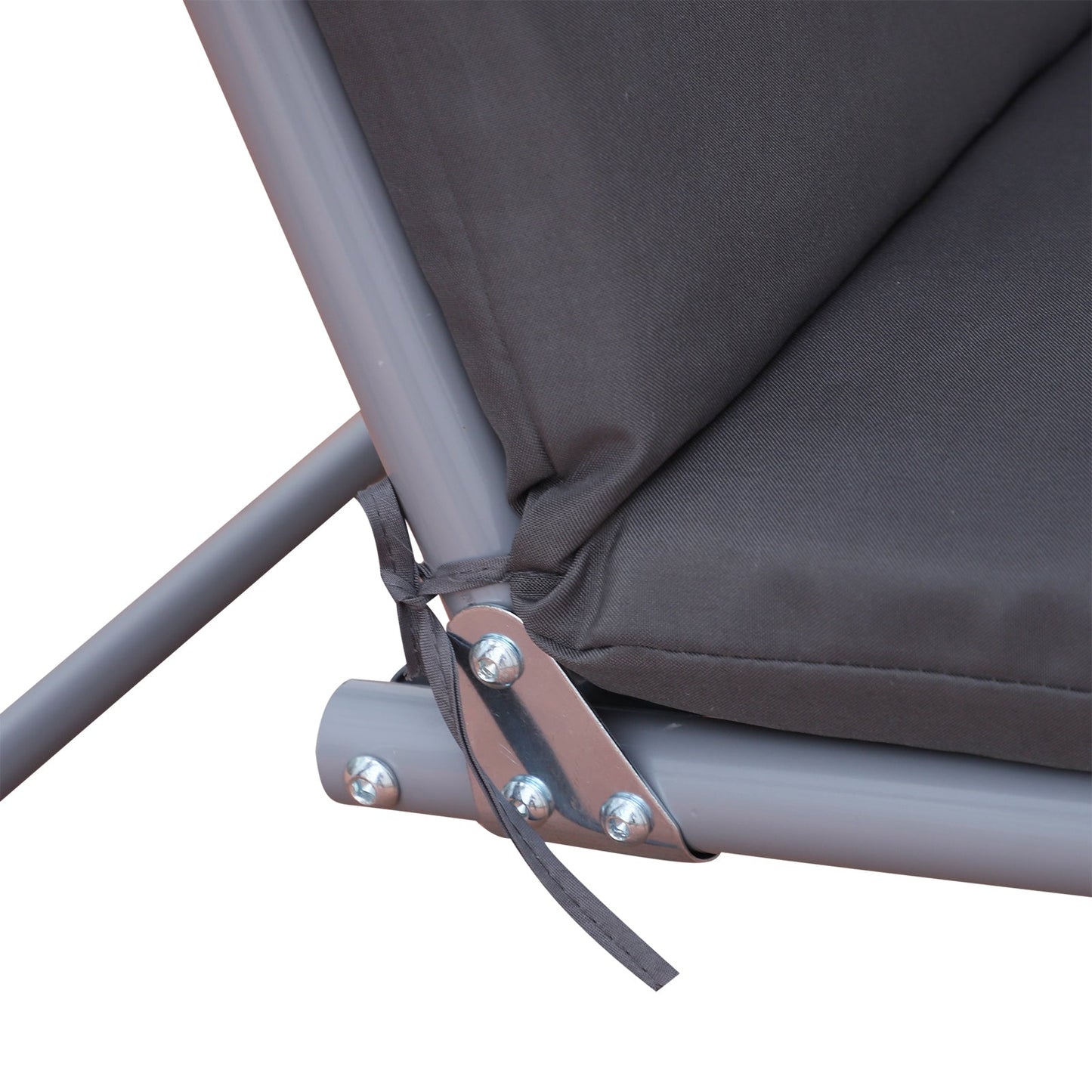 Steel Frame 2-Seater Swing Chair w/ Table Grey