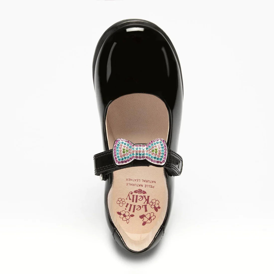 Lelli Kelly Erin 2 Bow Black Patent School Shoes Girls Removable Bows