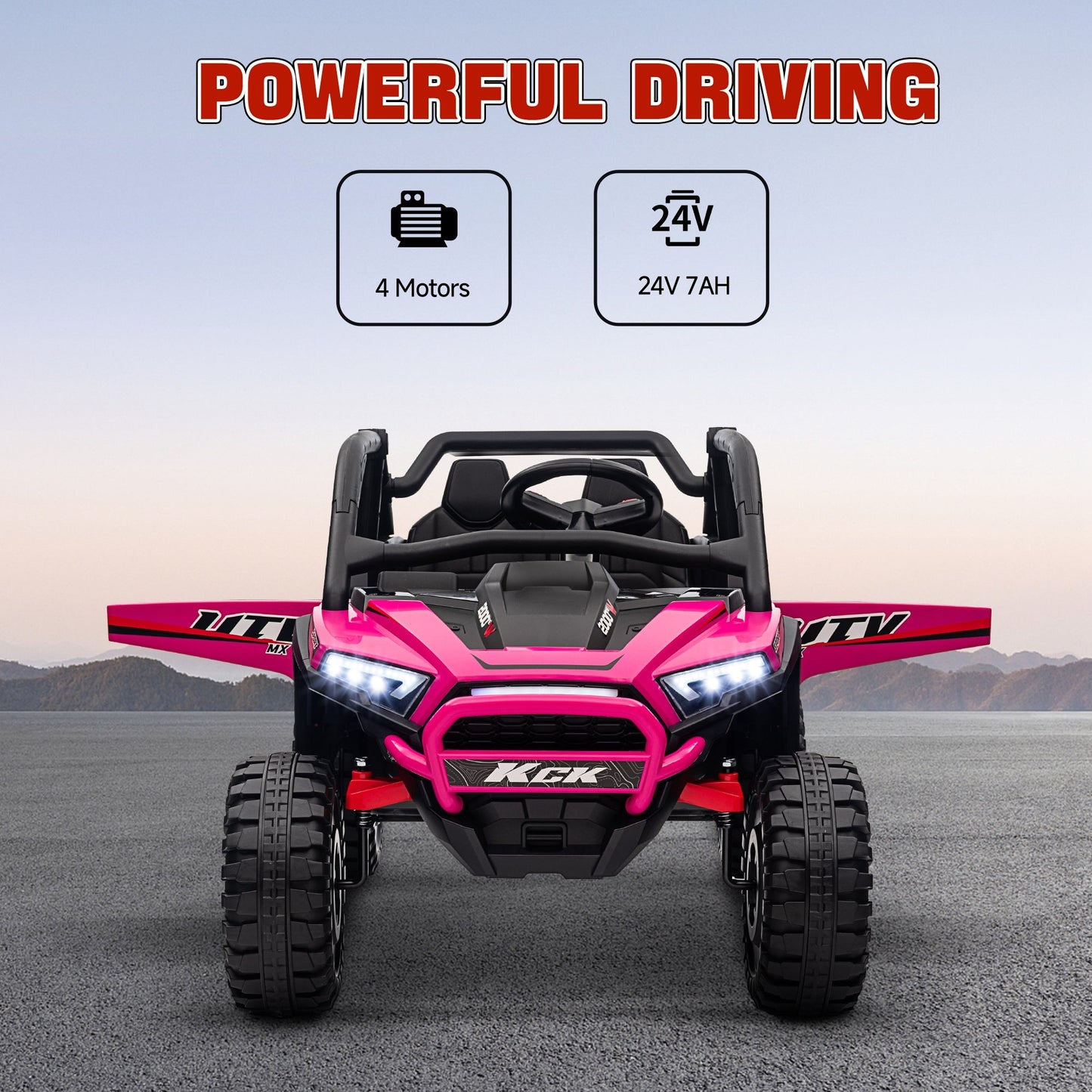 AIYAPLAY 2 Seater 24V 7AH Ride on Truck w/ Spring Suspension