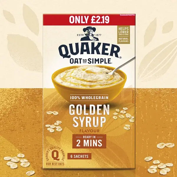 Quaker Oat So Simple Golden Syrup Porridge Sachets RRP (Case of 8)