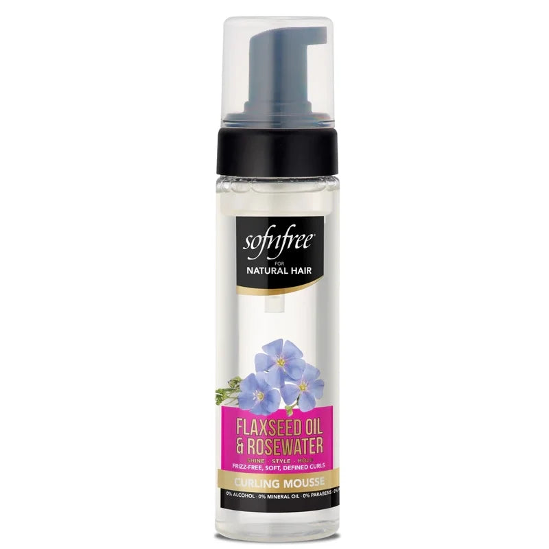 Sof n Free Sofn'free Flaxseed Oil & Rosewater Curling Mousse | Define & Hydrate Curls for All Curl Types | 250ml