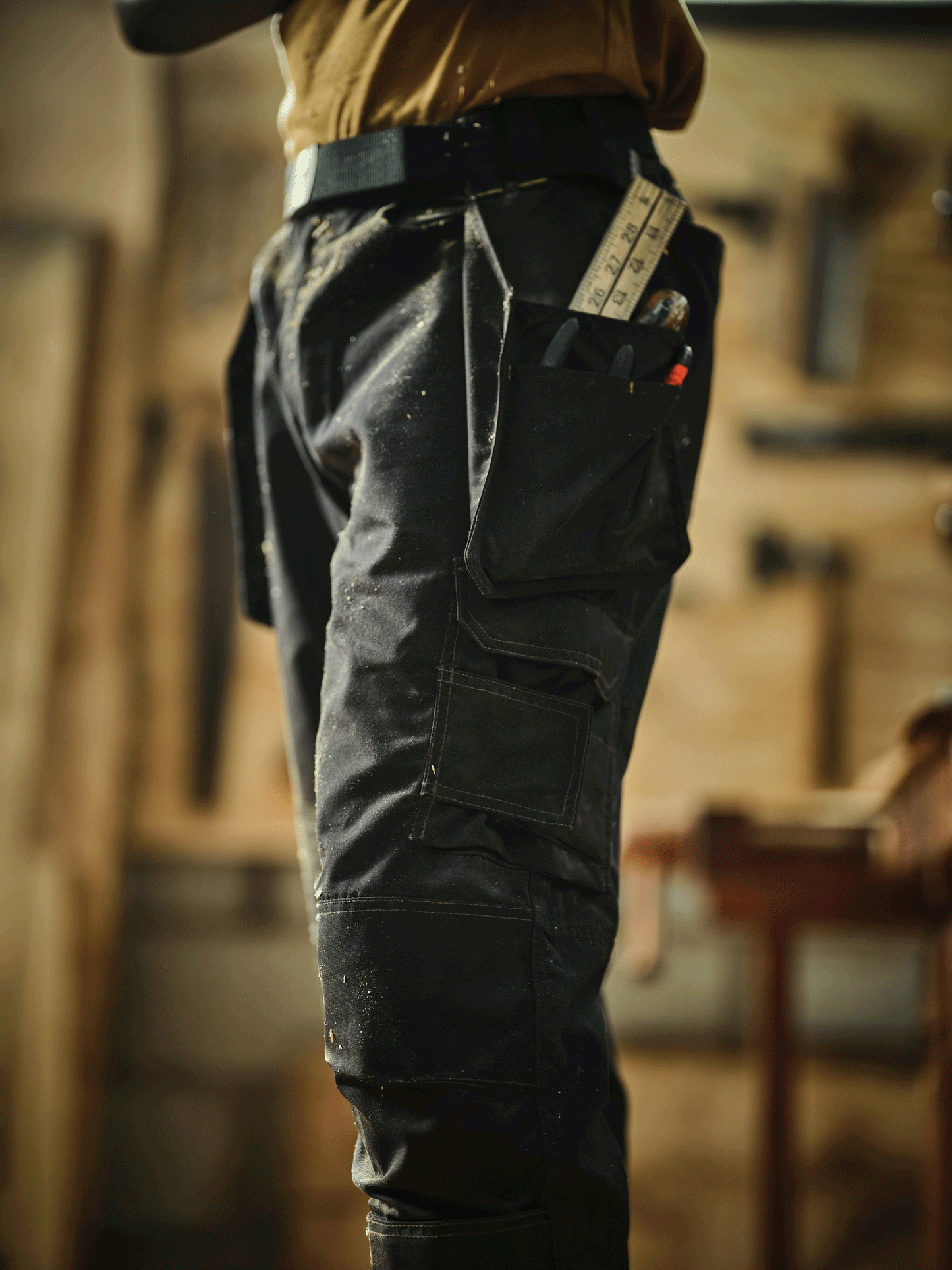 Regatta TRJ335 Hardwear Holster Pocket Kneepad Work Trousers Black 36" Waist / 33" Leg