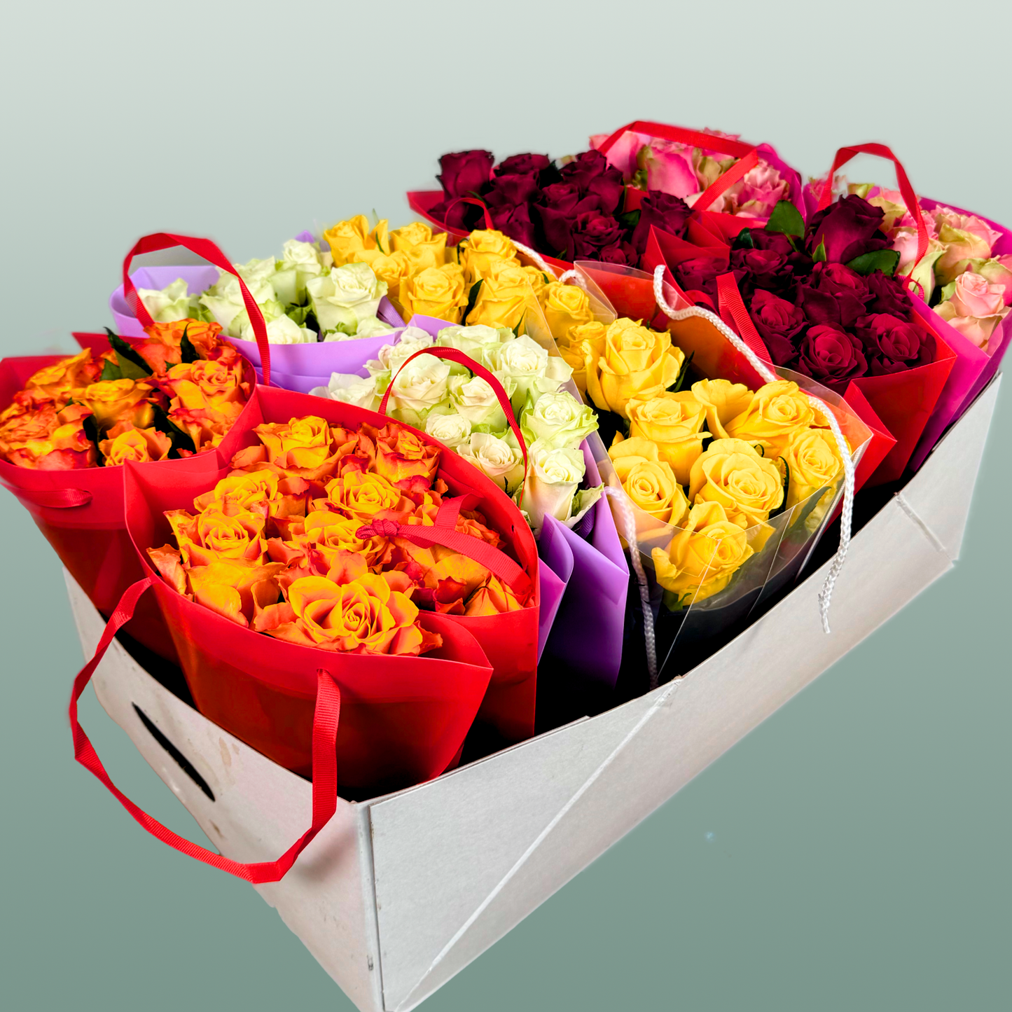 Bouquet Rose In Box Colour