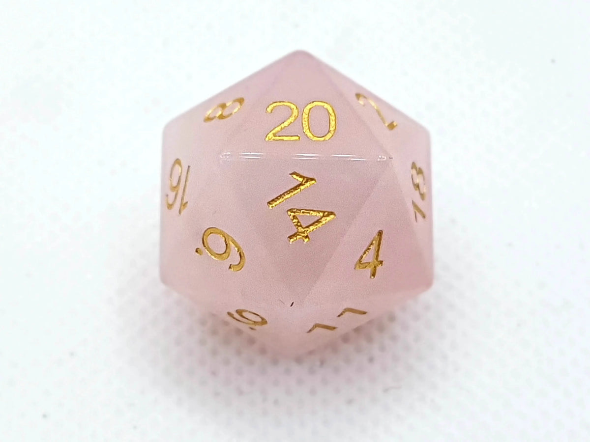 Rose Quartz | Gemstone Dice | 7 Piece Set