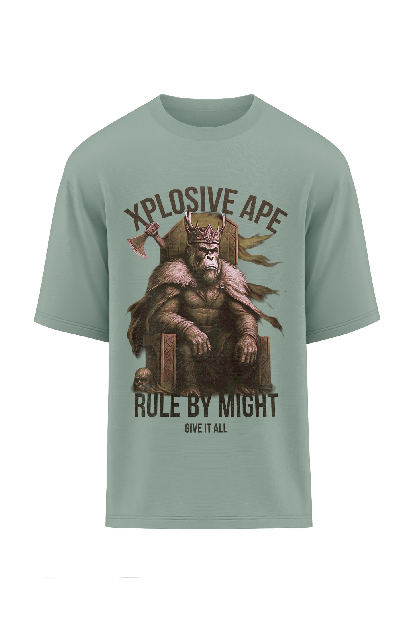 XAPE Rule By Might Oversized Tee - Sage