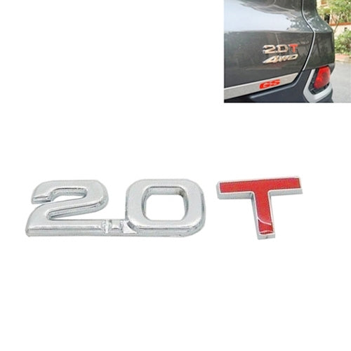 3D Universal Decal Chromed Metal Car Emblem Badge Sticker Car Trailer Gas Displacement Identification, Size: 8.5x2.5 cm, 2.5T, 2.8T, 3.0T, 1.6T, 1.8T, 2.0T
