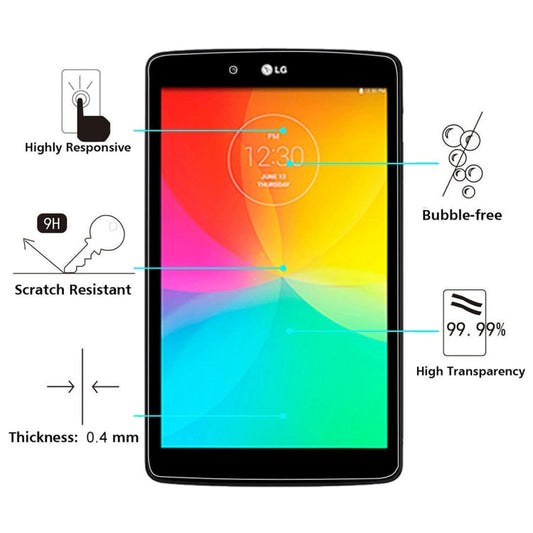 0.4mm 9H+ Surface Hardness 2.5D Explosion-proof Tempered Glass Film for LG G Tablet 7.0 / V400, For V400 (1 PC)