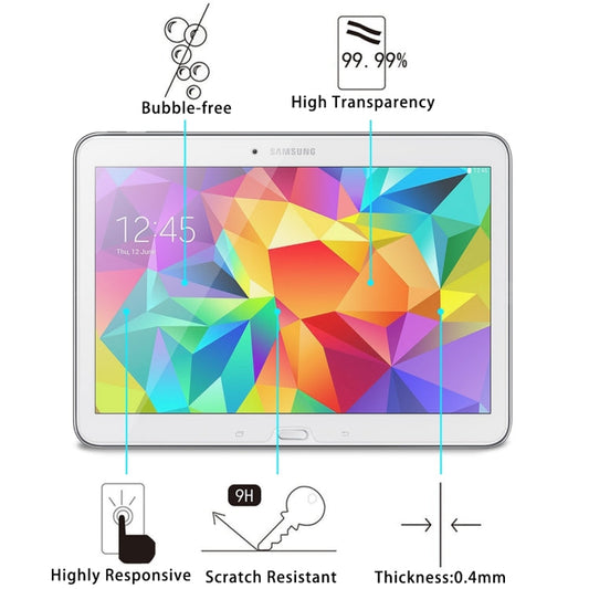 0.4mm 9H+ Surface Hardness 2.5D Explosion-proof Tempered Glass Film for Galaxy Tab 4 10.1 / T530 / T531 / T535, For T530