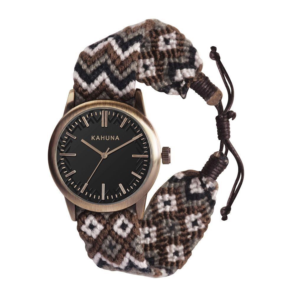 Kahuna Mens Grey Woven Fabric Strap Friendship Watch KGF-0006G - CLEARANCE NEEDS RE-BATTERY